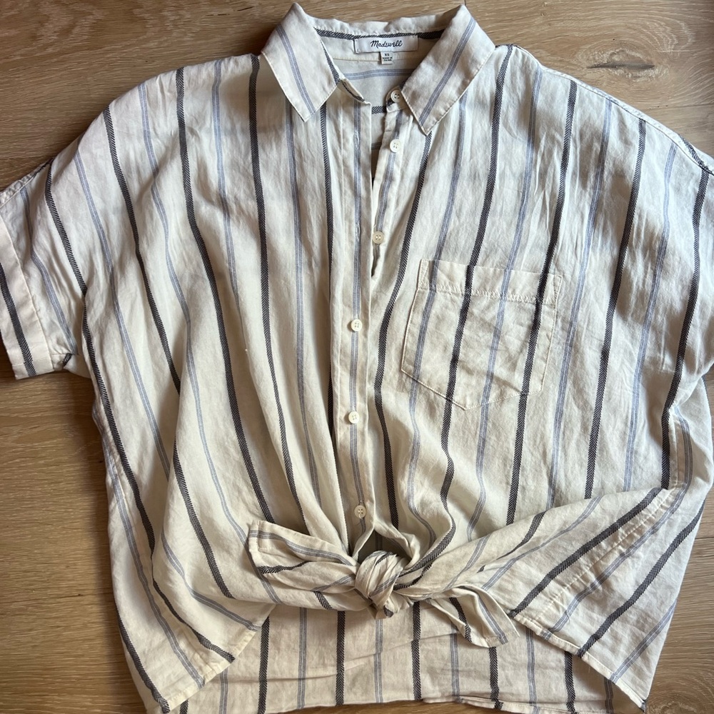 Madewell striped button up blouse